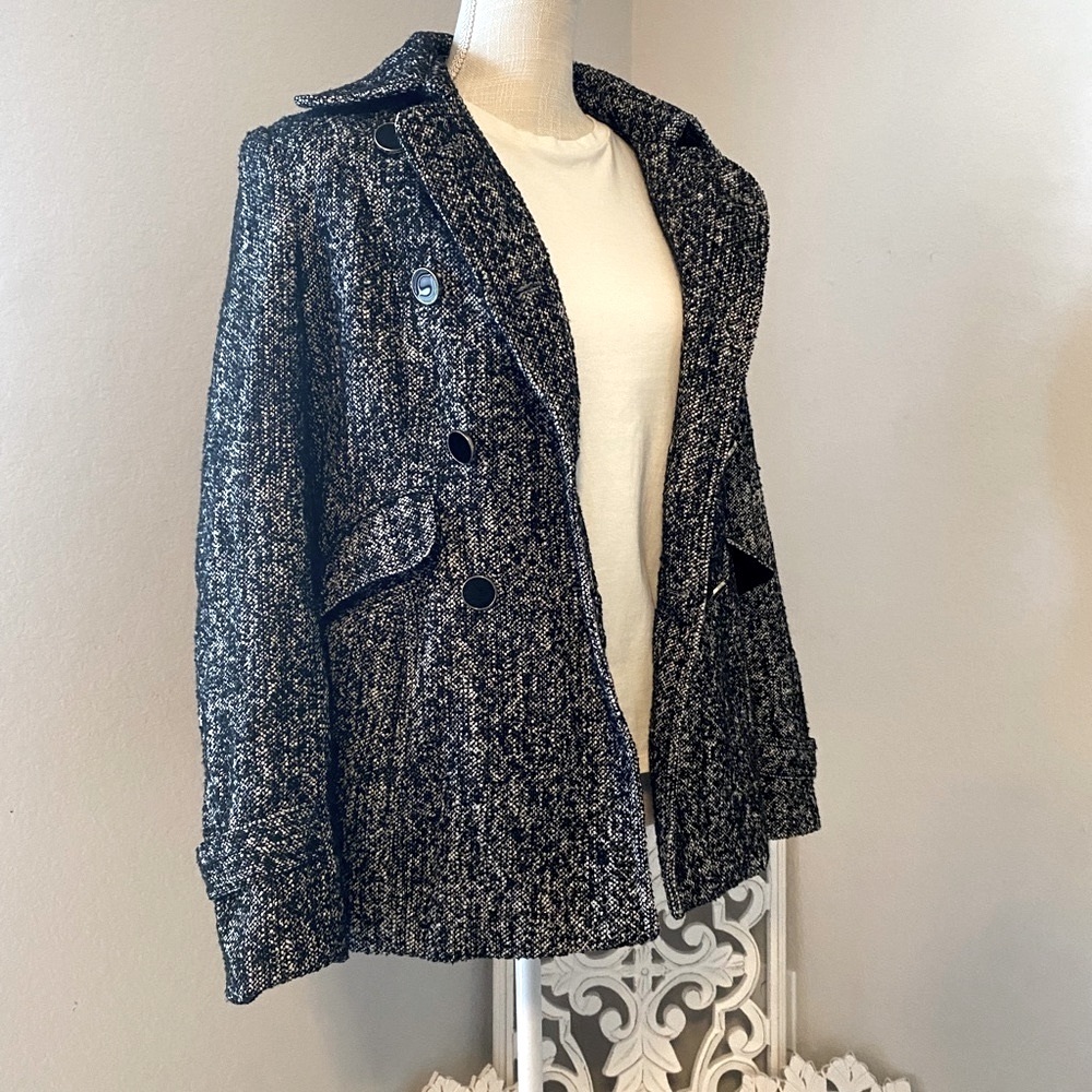 Express Womens Coat Ploy/Wool Blend With Gold Tri… - image 1